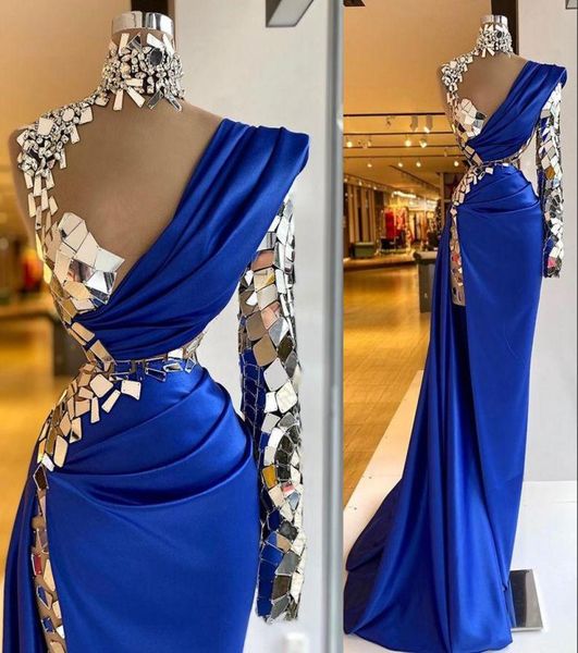 2023 arabic prom dresses aso ebi luxurious beaded crystals royal blue illusion high neck evening dress sheath one shoulder split m5847390, Black
2023 arabic prom dresses aso ebi luxurious beaded crystals royal blue illusion high neck evening dress sheath one shoulder split m5847390, Black
