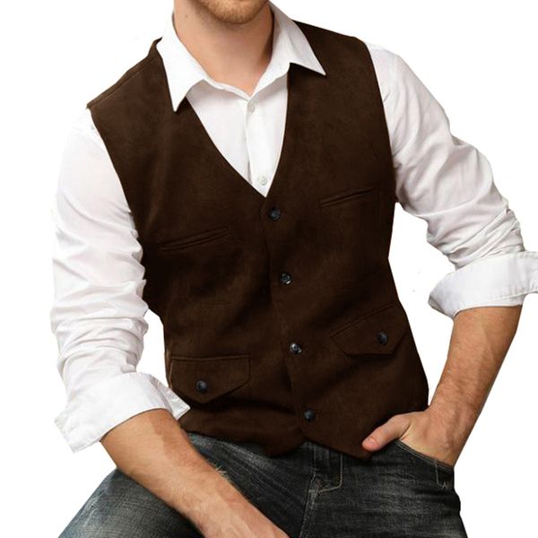 men's vests brown men vest herringbone tweed vintage suit waistcoat sleeveless jacket tailormade winter formal business male clothing 2, Black;white
men's vests brown men vest herringbone tweed vintage suit waistcoat sleeveless jacket tailormade winter formal business male clothing 2, Black;white