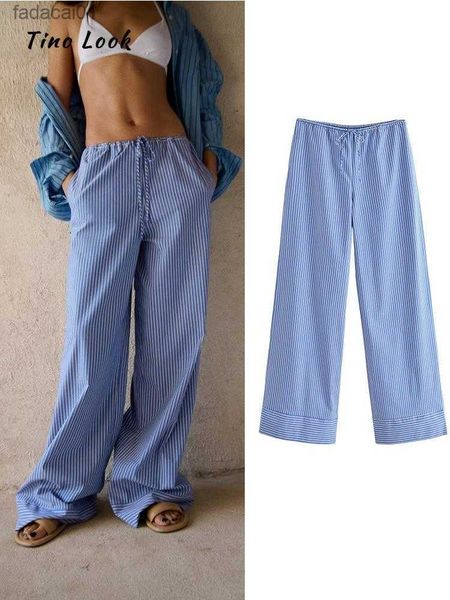 fashion striped women's pants 2023 summer wide leg blue pants women casual loose trousers ladies low waist pocket lace up pant l230621, Black;white
fashion striped women's pants 2023 summer wide leg blue pants women casual loose trousers ladies low waist pocket lace up pant l230621, Black;white