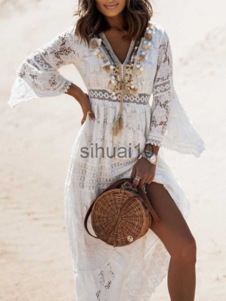 casual dresses boho long dress women summer lace v neck flare sleeve maxi dress lady holiday party beach wedding dresses vestidos de mujer j, Black;gray
casual dresses boho long dress women summer lace v neck flare sleeve maxi dress lady holiday party beach wedding dresses vestidos de mujer j, Black;gray