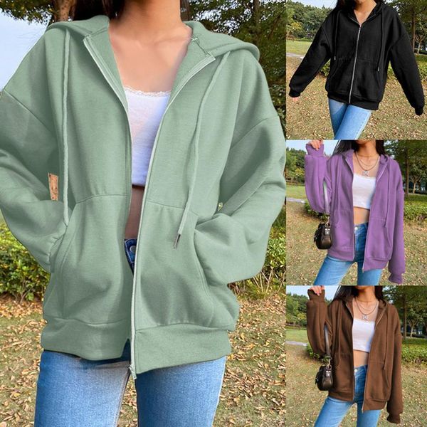 womens hoodies sweatshirts women sweatshirt jacket drawstring long sleeves pockets zipper closure hoodie coat autumn solid color 230705, Black
womens hoodies sweatshirts women sweatshirt jacket drawstring long sleeves pockets zipper closure hoodie coat autumn solid color 230705, Black