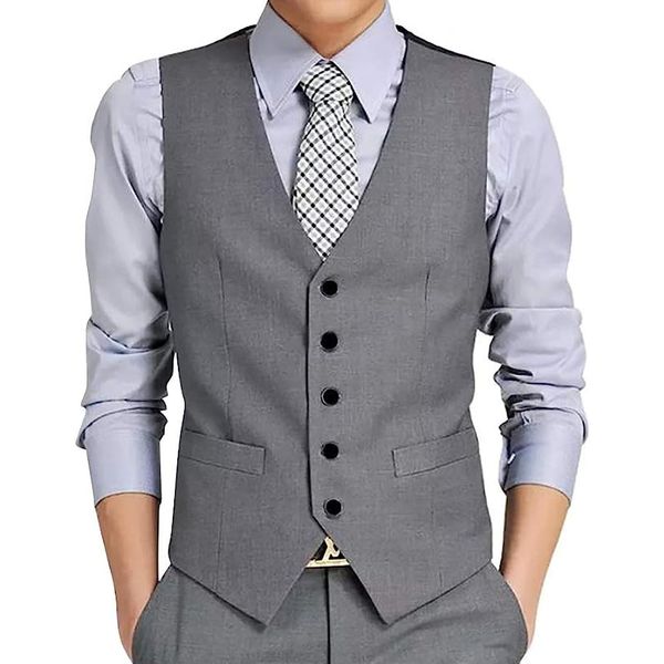 men's vests fashion vest gray vneck single breasted solid color male suits sleeveless slim fit casual wedding waistcoat 2023 230705, Black;white
men's vests fashion vest gray vneck single breasted solid color male suits sleeveless slim fit casual wedding waistcoat 2023 230705, Black;white