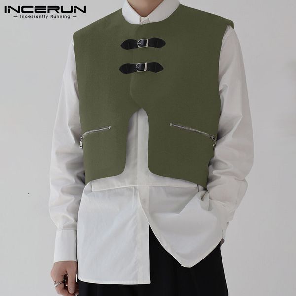 men's vests incerun korean style men's solid all-match simple waistcoat fashion leather buckle zipper design short vests s-5xl 23, Black;white
men's vests incerun korean style men's solid all-match simple waistcoat fashion leather buckle zipper design short vests s-5xl 23, Black;white