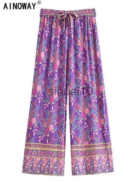 women's pants capris vintage autumn women purple floral print bohemian wide leg pants lady gothic elastic waist loose boho pants casual, Black;white
women's pants capris vintage autumn women purple floral print bohemian wide leg pants lady gothic elastic waist loose boho pants casual, Black;white