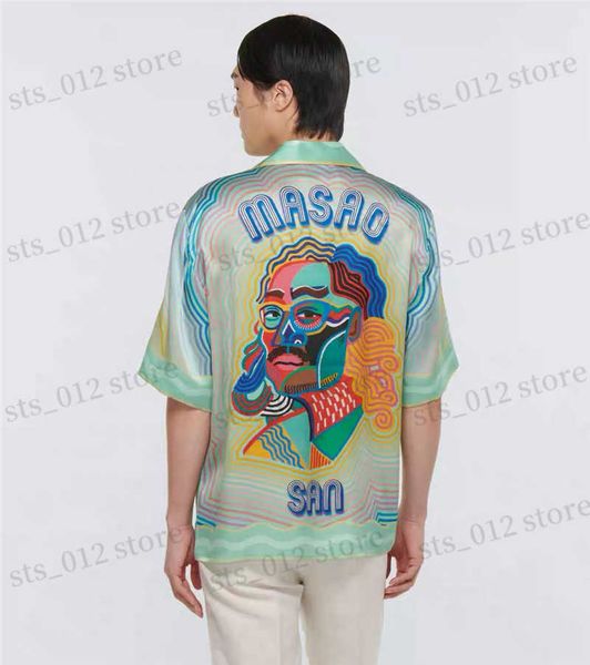 men's casual shirts short sleeve casablanca silk shirt men women oversize colorful portrait print hawaiian beach t shirt t230705, White;black
men's casual shirts short sleeve casablanca silk shirt men women oversize colorful portrait print hawaiian beach t shirt t230705, White;black