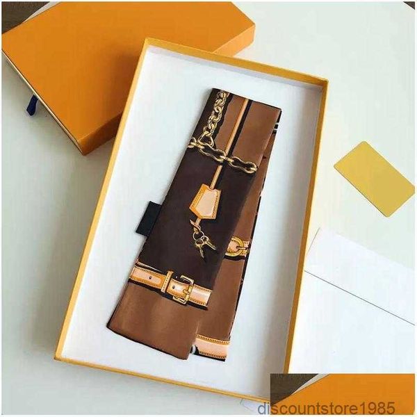 scarves classic designer handbag scarf ladies headband fashion letters silk tie size 8x120cm drop delivery accessories hats gloves dhdzf, Blue;gray
scarves classic designer handbag scarf ladies headband fashion letters silk tie size 8x120cm drop delivery accessories hats gloves dhdzf, Blue;gray