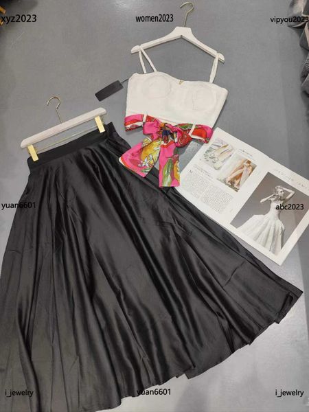 womens designer clothing girl two piece dress size s-l colorful floral print waistband bow knit vest and black long skirt july03, White
womens designer clothing girl two piece dress size s-l colorful floral print waistband bow knit vest and black long skirt july03, White