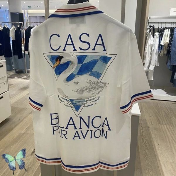 men's casual shirts casablanca shirts diamond swan gradual short sleeve soft fabric casual hawaiian cardigan for men women 230704, White;black
men's casual shirts casablanca shirts diamond swan gradual short sleeve soft fabric casual hawaiian cardigan for men women 230704, White;black