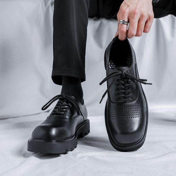 hollow out oxford shoes for men summer pu comfortable breathable lace up thick sole wear-resistant business dress shoes, Black
hollow out oxford shoes for men summer pu comfortable breathable lace up thick sole wear-resistant business dress shoes, Black