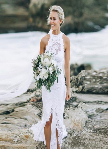 fashion new romantic white high low short front long back front slit lace beach wedding dresses halter mermaid custom made boho br6292500
fashion new romantic white high low short front long back front slit lace beach wedding dresses halter mermaid custom made boho br6292500