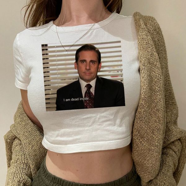 women s t shirt i am dead inside the office goth trashy 2000s crop female harajuku kawaii cute clothing 230705, White
women s t shirt i am dead inside the office goth trashy 2000s crop female harajuku kawaii cute clothing 230705, White