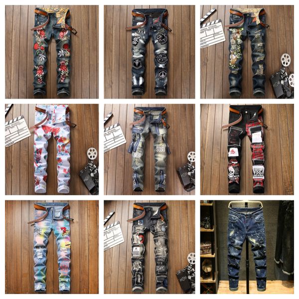 mens jean distressed ripped bikers man luxury designer jeans slim fit motorcycle biker denim for men black pants, Blue
mens jean distressed ripped bikers man luxury designer jeans slim fit motorcycle biker denim for men black pants, Blue