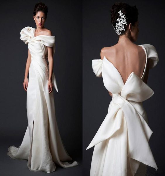 krikor jabotian ivory aline wedding dresses with back bow custom made ruffled formal wear sheath offshoulder backless bridal wed5710577, White
krikor jabotian ivory aline wedding dresses with back bow custom made ruffled formal wear sheath offshoulder backless bridal wed5710577, White