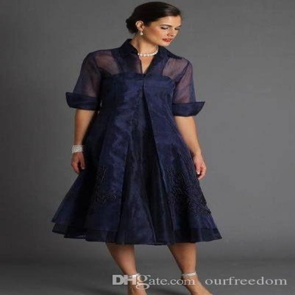 navy blue mother of the bride dresses short sleeve mother dresses lace appliques tea length with jacket formal evening prom party 6079836, Black;red
navy blue mother of the bride dresses short sleeve mother dresses lace appliques tea length with jacket formal evening prom party 6079836, Black;red