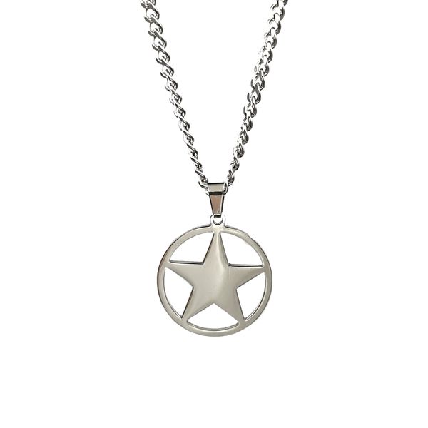 mens stainless steel pentagram necklace five-pointed star pendant polished silver 24inch for friends fashion gifts
mens stainless steel pentagram necklace five-pointed star pendant polished silver 24inch for friends fashion gifts