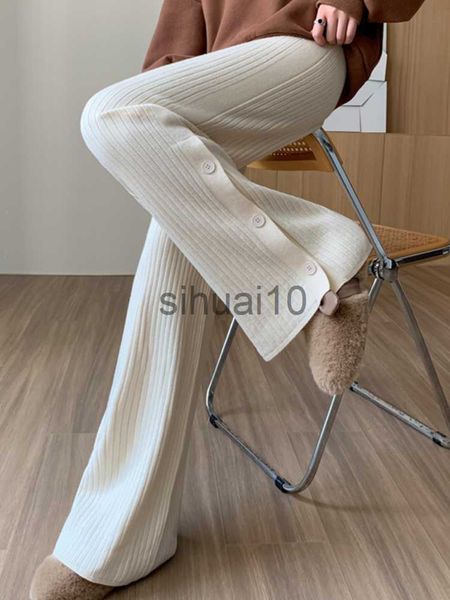 women's pants capris knitted split button wide leg pants straight casual high waist pants keep warm in autumn solid loose wool cosy wom, Black;white
women's pants capris knitted split button wide leg pants straight casual high waist pants keep warm in autumn solid loose wool cosy wom, Black;white