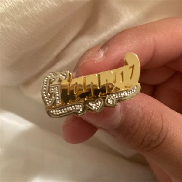 band rings double layer custom name ring personalized 3d nameplate twocolor electroplating jewelry for women men 230704, Silver
band rings double layer custom name ring personalized 3d nameplate twocolor electroplating jewelry for women men 230704, Silver