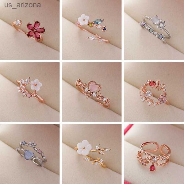 korea's new exquisite crystal flower ring fashion temperament sweet versatile love opening ring female jewelry l230620, Silver
korea's new exquisite crystal flower ring fashion temperament sweet versatile love opening ring female jewelry l230620, Silver