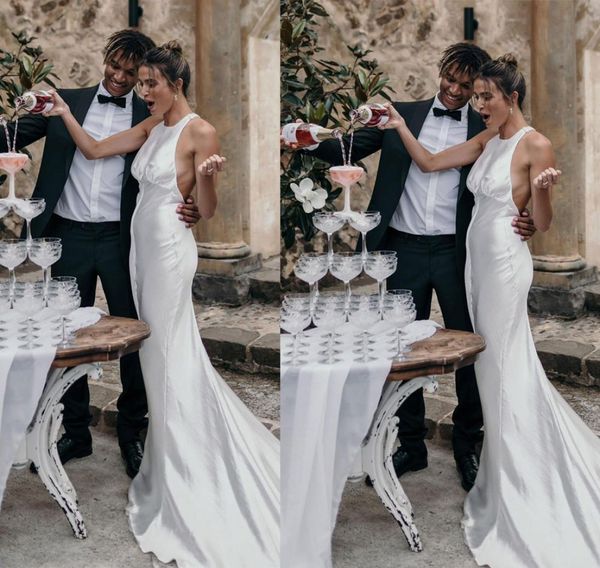 simple halter mermaid wedding dresses backless ruched bridal gown beach trumpet vestidos de novia5944911, White
simple halter mermaid wedding dresses backless ruched bridal gown beach trumpet vestidos de novia5944911, White