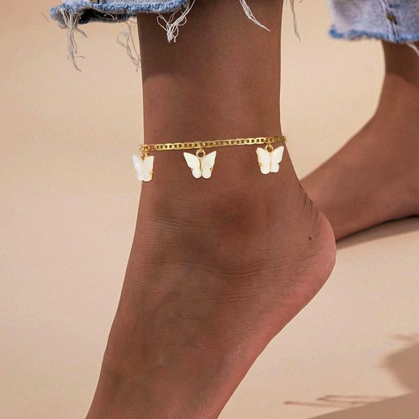 anklets elegant butterfly charm for women gold color palted stainless steel flat mariner chain barefoot beach holday jewelry 230607, Red;blue
anklets elegant butterfly charm for women gold color palted stainless steel flat mariner chain barefoot beach holday jewelry 230607, Red;blue