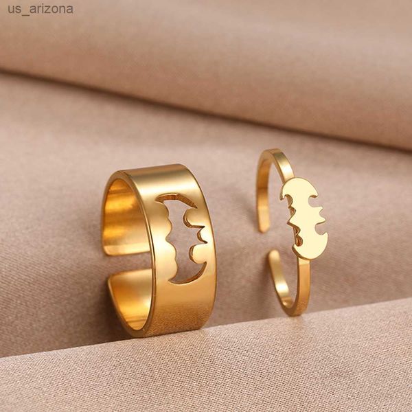stainless steel rings gothic hip hop punk bat fashion adjustable couple ring for women jewelry wedding engagement gift 2pcs/set l230620, Silver
stainless steel rings gothic hip hop punk bat fashion adjustable couple ring for women jewelry wedding engagement gift 2pcs/set l230620, Silver