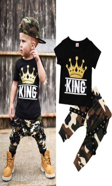 kids baby boy outfits black tshirt camouflage pants 2pcs set kid boy clothing king crown baby clothes whole factory suit2775811, White
kids baby boy outfits black tshirt camouflage pants 2pcs set kid boy clothing king crown baby clothes whole factory suit2775811, White