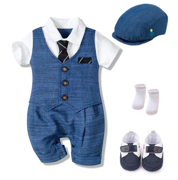 summer baby romper suit newborn boys formal clothing cotton children hat jumpsuit shoes socks 4 pieces outfit blue costume1838050
summer baby romper suit newborn boys formal clothing cotton children hat jumpsuit shoes socks 4 pieces outfit blue costume1838050