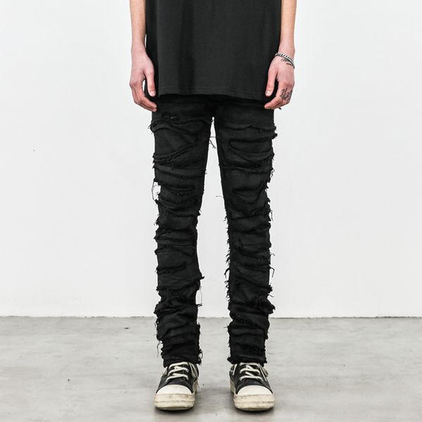 men's jeans mens black skinny denim jeans heavy destruction ripped biker jeans european american streetwear hip hop slim jean pants for, Blue
men's jeans mens black skinny denim jeans heavy destruction ripped biker jeans european american streetwear hip hop slim jean pants for, Blue