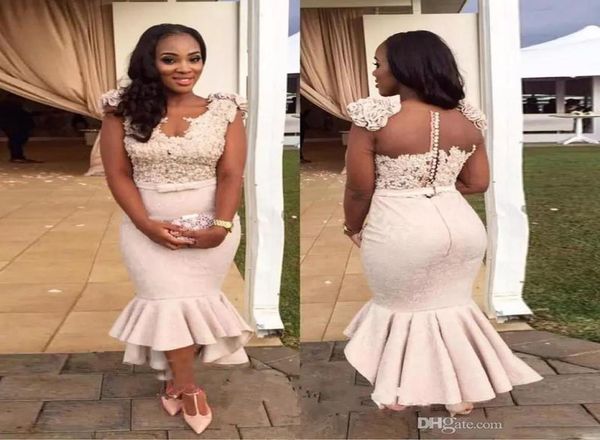 sheer back long tulle sleeves mermaid arabic african style tea length bridesmaid dresses evening party gowns robes de s4009810, Black;red
sheer back long tulle sleeves mermaid arabic african style tea length bridesmaid dresses evening party gowns robes de s4009810, Black;red