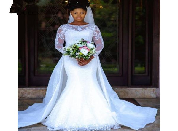new romantic plus size 2 pieces african long sleeve lace mermaid wedding dress pure detachable skirt train bridal gowns robe de ma6946818, White
new romantic plus size 2 pieces african long sleeve lace mermaid wedding dress pure detachable skirt train bridal gowns robe de ma6946818, White