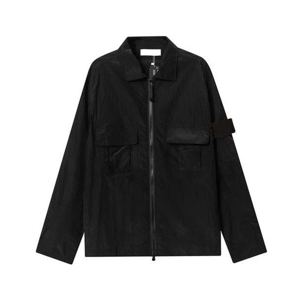 men's jackets 22ss spring compass badge sleeve patched women men pocket coat streetwear turn down collars windbreaker 9bje, Black
men's jackets 22ss spring compass badge sleeve patched women men pocket coat streetwear turn down collars windbreaker 9bje, Black