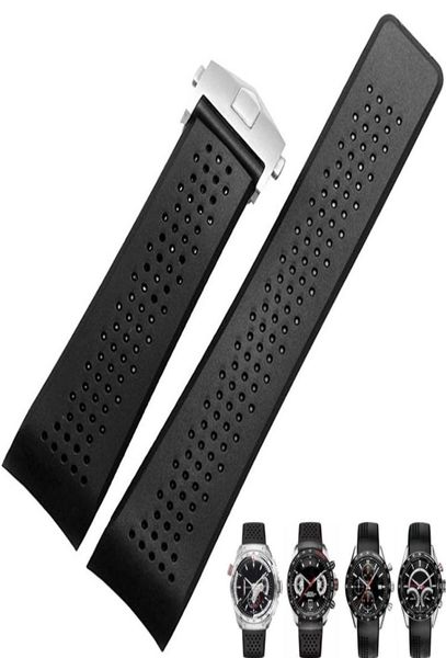 watch band for tag heuer carrera silicone rubber waterproof men women 22 24mm strap accessories bracelet belt1730572, Black;brown
watch band for tag heuer carrera silicone rubber waterproof men women 22 24mm strap accessories bracelet belt1730572, Black;brown