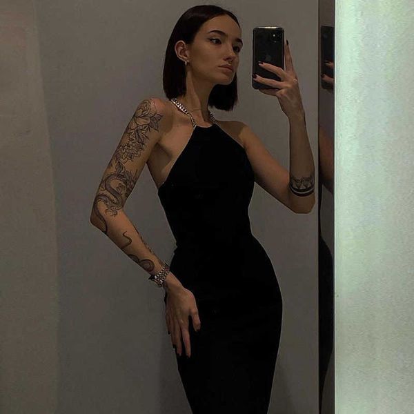 hanging chain neck long dress women's fashion celebrity's backless slim black temperament sy21010 dress, Black;gray
hanging chain neck long dress women's fashion celebrity's backless slim black temperament sy21010 dress, Black;gray