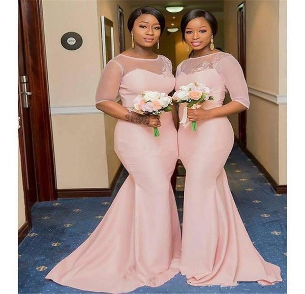 2019 african satin mermaid long bridesmaid dresses sheer long sleeves lace applique sweep train wedding guest maid of honor dresse8202378, White;pink
2019 african satin mermaid long bridesmaid dresses sheer long sleeves lace applique sweep train wedding guest maid of honor dresse8202378, White;pink