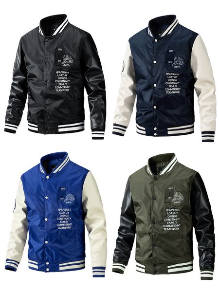 autumn and winter men's jacket korean version slim thin coats cotton embroidery color blocking fashion man baseball uniform outerwear, Black;brown
autumn and winter men's jacket korean version slim thin coats cotton embroidery color blocking fashion man baseball uniform outerwear, Black;brown