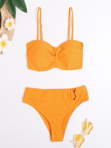 twopiece bikini set women swimwear ed bandeau removable shoulder strap high waist bodysuit bathing suit beachwear o1681250
twopiece bikini set women swimwear ed bandeau removable shoulder strap high waist bodysuit bathing suit beachwear o1681250
