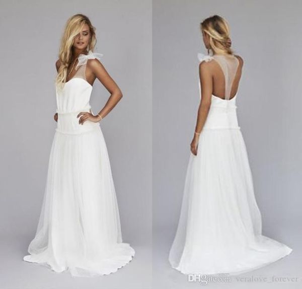 2019 simple beach wedding dresses sheer neck custom made dropped waist backless long aline bohemian bridal gowns custom size9816999, White
2019 simple beach wedding dresses sheer neck custom made dropped waist backless long aline bohemian bridal gowns custom size9816999, White