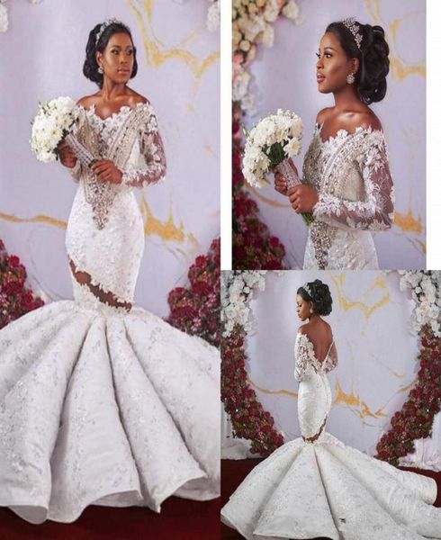 shinny crystal african off shoulder mermaid wedding dresses luxury long sleeves open back sheer lace bridal gown plus size custom 6264071, White
shinny crystal african off shoulder mermaid wedding dresses luxury long sleeves open back sheer lace bridal gown plus size custom 6264071, White