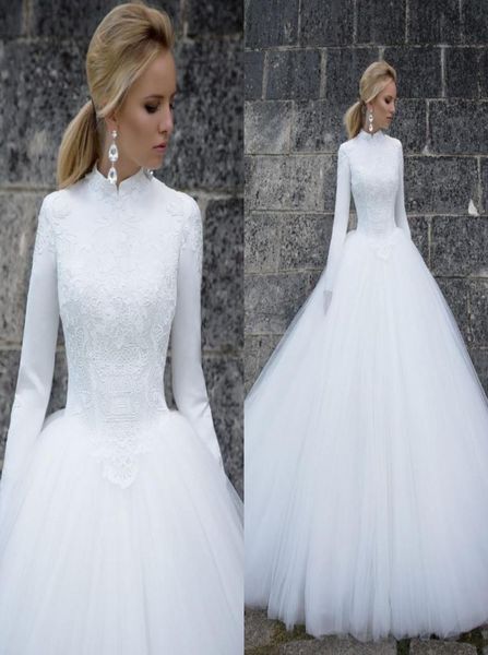 long sleeves muslim wedding dresses 2019 elegant high neck long sleeves lace satin tulle floor length ball gown bridal dresses wed8246635, White
long sleeves muslim wedding dresses 2019 elegant high neck long sleeves lace satin tulle floor length ball gown bridal dresses wed8246635, White
