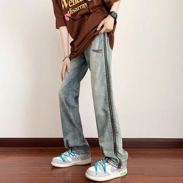 23 designer kua zipper jeans for women luxury casual women's pants hip hop pants slim long leg buff pants, Blue
23 designer kua zipper jeans for women luxury casual women's pants hip hop pants slim long leg buff pants, Blue