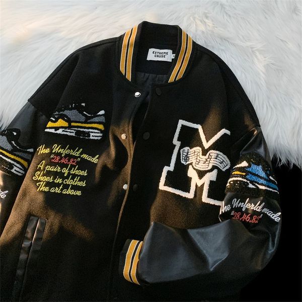 mens jackets american oversize street men and women niche design sense retro couple outfit flocking shoes dog m letter baseball jacket 23070, Black;brown
mens jackets american oversize street men and women niche design sense retro couple outfit flocking shoes dog m letter baseball jacket 23070, Black;brown