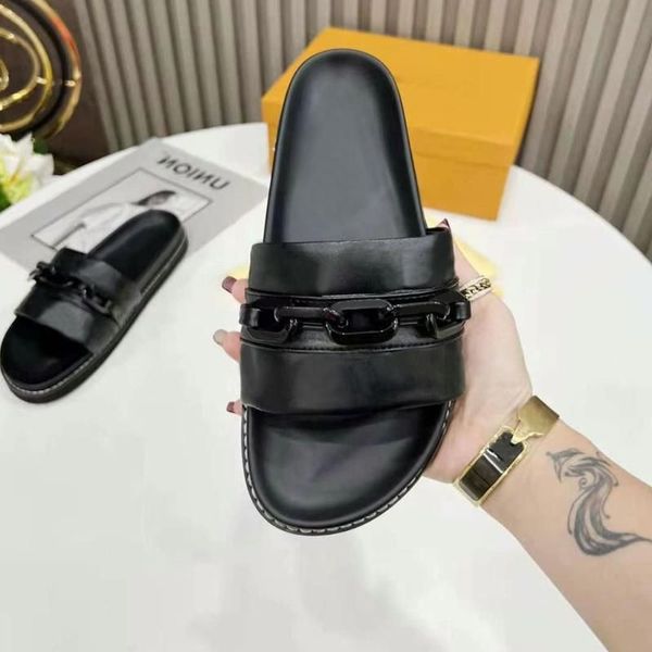 beach thick bottom cartoon slippers fashion summer outdoor platform lady sandals alphabet leather designer l metal chain women shoes size 35, Black
beach thick bottom cartoon slippers fashion summer outdoor platform lady sandals alphabet leather designer l metal chain women shoes size 35, Black