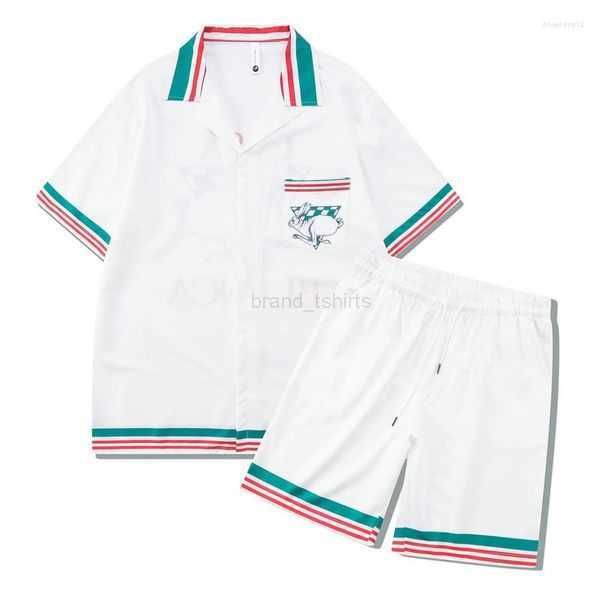 men designer t shirt casablancas shirt graphic tee tennis flowers stripes men women short set t shrt hawaii beach suit short sleeves shorts, White;black
men designer t shirt casablancas shirt graphic tee tennis flowers stripes men women short set t shrt hawaii beach suit short sleeves shorts, White;black