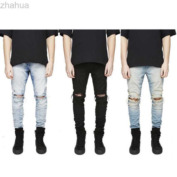 jeans men's slim fit ripped jeans men hi-street mens distressed denim joggers knee holes washed destroyed jeans plus s, Blue
jeans men's slim fit ripped jeans men hi-street mens distressed denim joggers knee holes washed destroyed jeans plus s, Blue