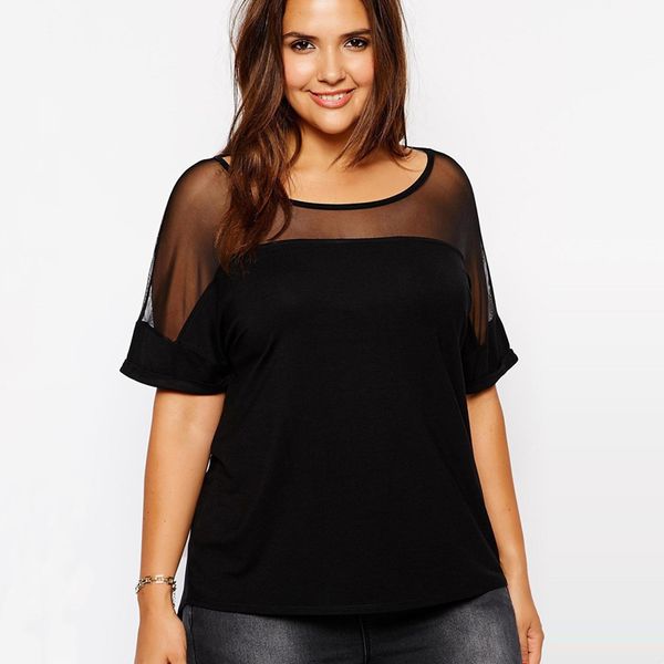 women's plus size tshirt summer casual women mesh patchwork short sleeve black loose tshirt tee female clothing 6xl 7xl 8x 230705
women's plus size tshirt summer casual women mesh patchwork short sleeve black loose tshirt tee female clothing 6xl 7xl 8x 230705