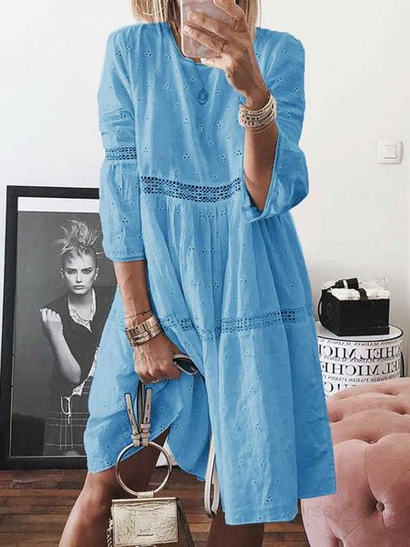 2023 women's lace spliced hollow out embroidery 3/4 sleeve dress large long 4 2as0, Black;gray
2023 women's lace spliced hollow out embroidery 3/4 sleeve dress large long 4 2as0, Black;gray