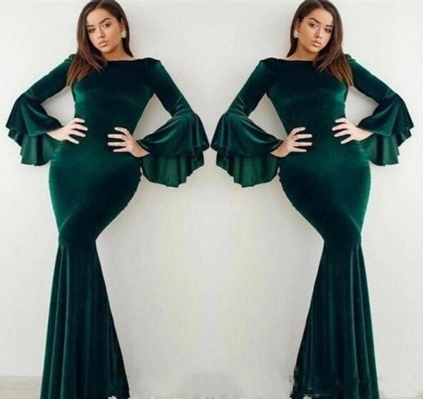 popular velvet dark green evening dresses flare long sleeves mermaid arabic celebrity gowns prom dresses plus size3440720, Black;red
popular velvet dark green evening dresses flare long sleeves mermaid arabic celebrity gowns prom dresses plus size3440720, Black;red
