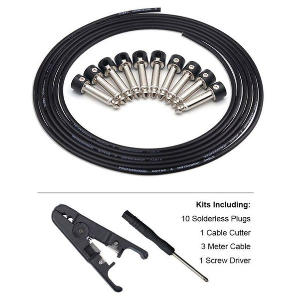 solderless connections design guitar cable diy guitar pedal patch cable kit 10 solderless black cap plug 3m cable and cutter1724145
solderless connections design guitar cable diy guitar pedal patch cable kit 10 solderless black cap plug 3m cable and cutter1724145
