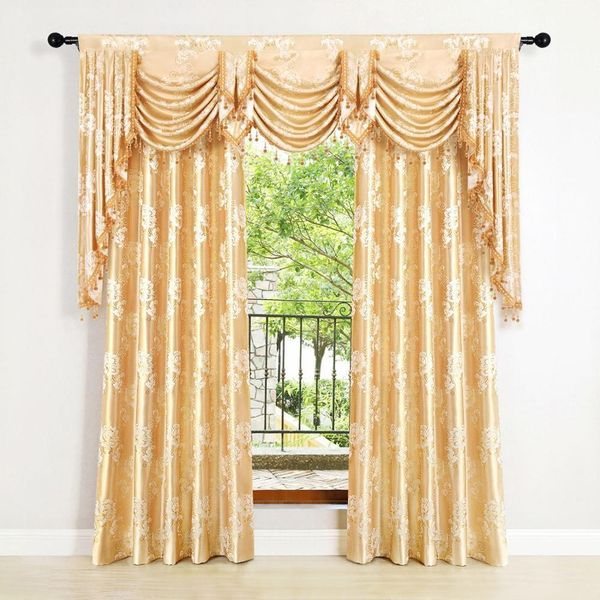 dresses european blackout floral gold windows treatment curtains for living room bedroom with tulle valance, White;black
dresses european blackout floral gold windows treatment curtains for living room bedroom with tulle valance, White;black