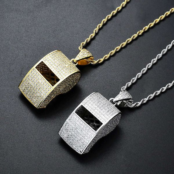 gzw jewelry creative new whistle pendant necklace fashion trend hip hop iced out full cubic zirconia cz stone real gold plated rapper bijoux, Silver
gzw jewelry creative new whistle pendant necklace fashion trend hip hop iced out full cubic zirconia cz stone real gold plated rapper bijoux, Silver